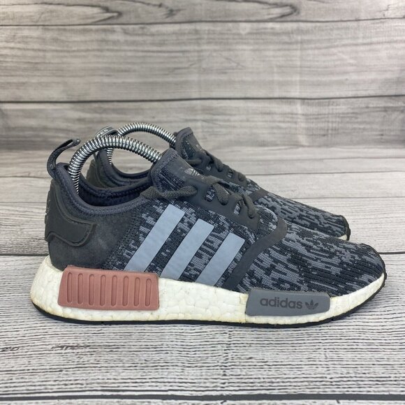 adidas Shoes - Adidas NMD R1 Running Shoes Women Size 6.5 Gray Low Top Athletic Sneakers BY9647